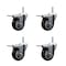 Service Caster 35 Inch Maroon Polyurethane Swivel 58 Inch Threaded Stem Caster Set with Total Lock Brake SCC-TSTTL20S3514-PPUB-MRN-58212-4 - alternate 1